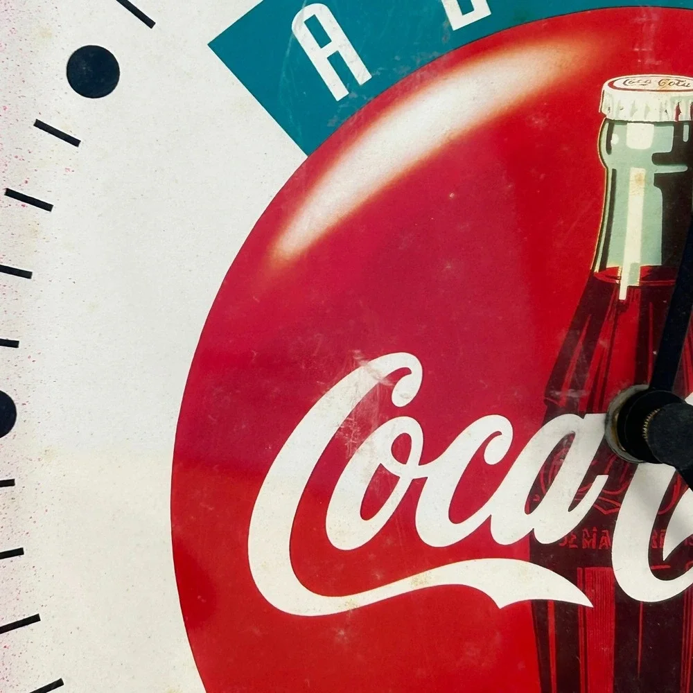 Vintage 1994 Coca-Cola Always Wall Clock Neon Pink Square 12in Retro Advertising